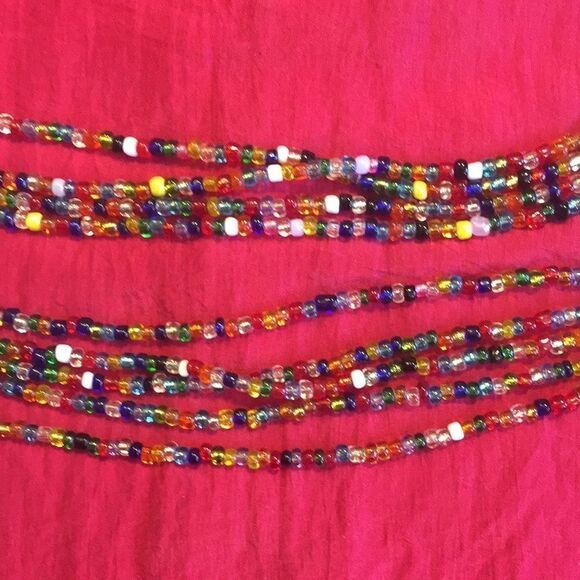 Handcrafted multi strand beaded necklace Aprox 22 " total length, - Picture 7 of 13